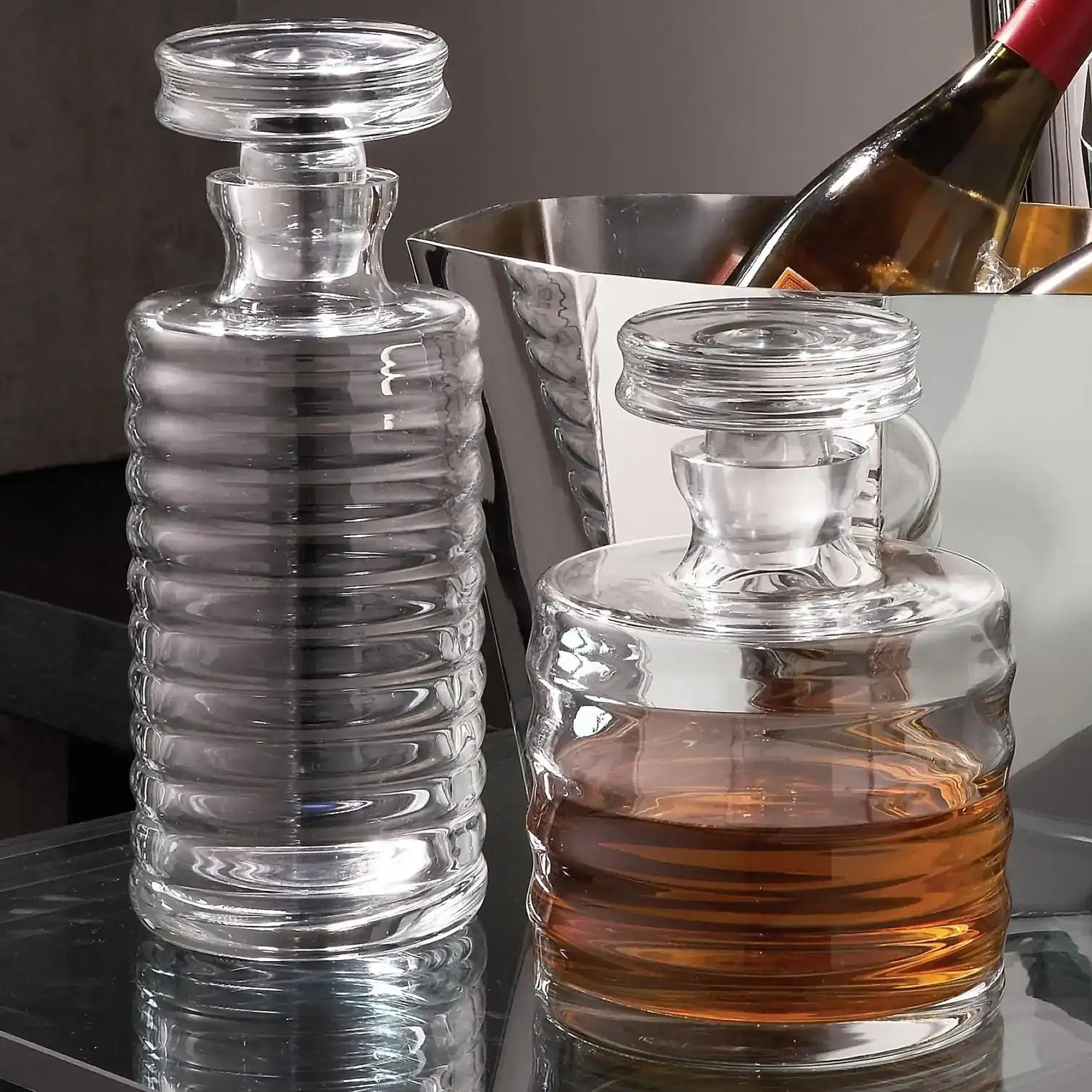 GLOBAL VIEWS RIBBED DECANTER - Decorative Accents