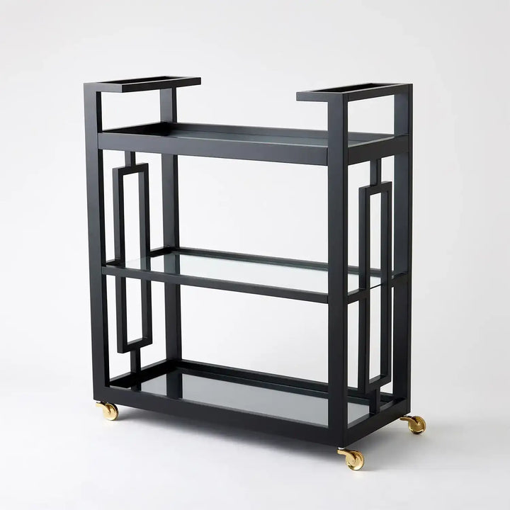GLOBAL VIEWS GRID BLOCK BAR CART - Cabinets & Bar