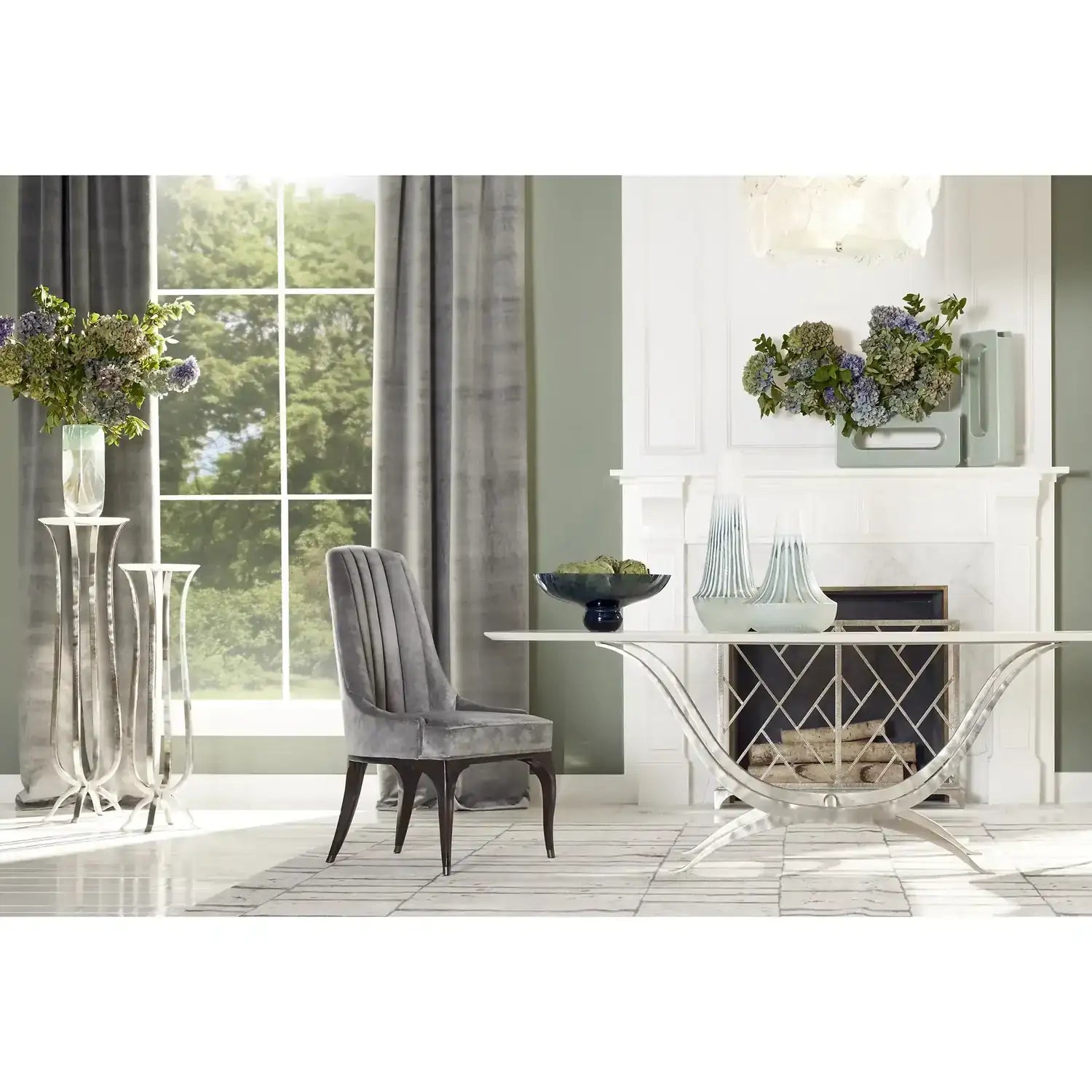 GLOBAL VIEWS CHANNEL TUFTED DINING CHAIR - Dinning Chairs