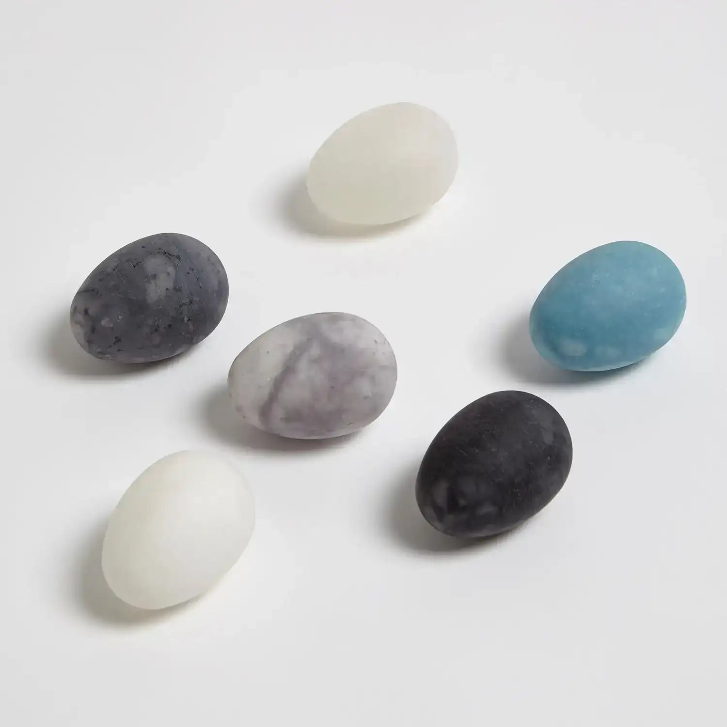 GLOBAL VIEWS S/6 ASSORTED ALABASTER EGGS - Decorative Accents
