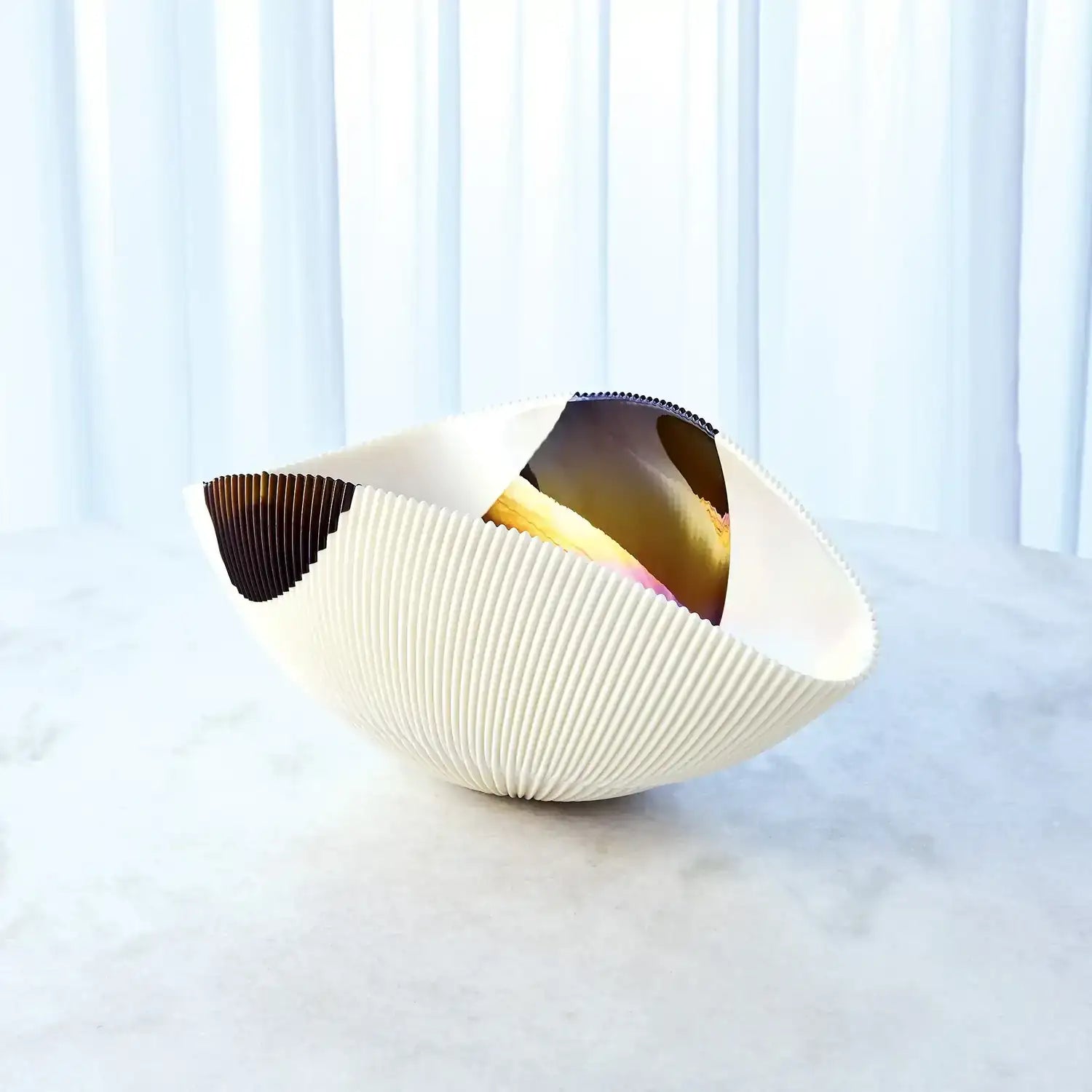 GLOBAL VIEWS PLEATED BOWL - Decorative Accents