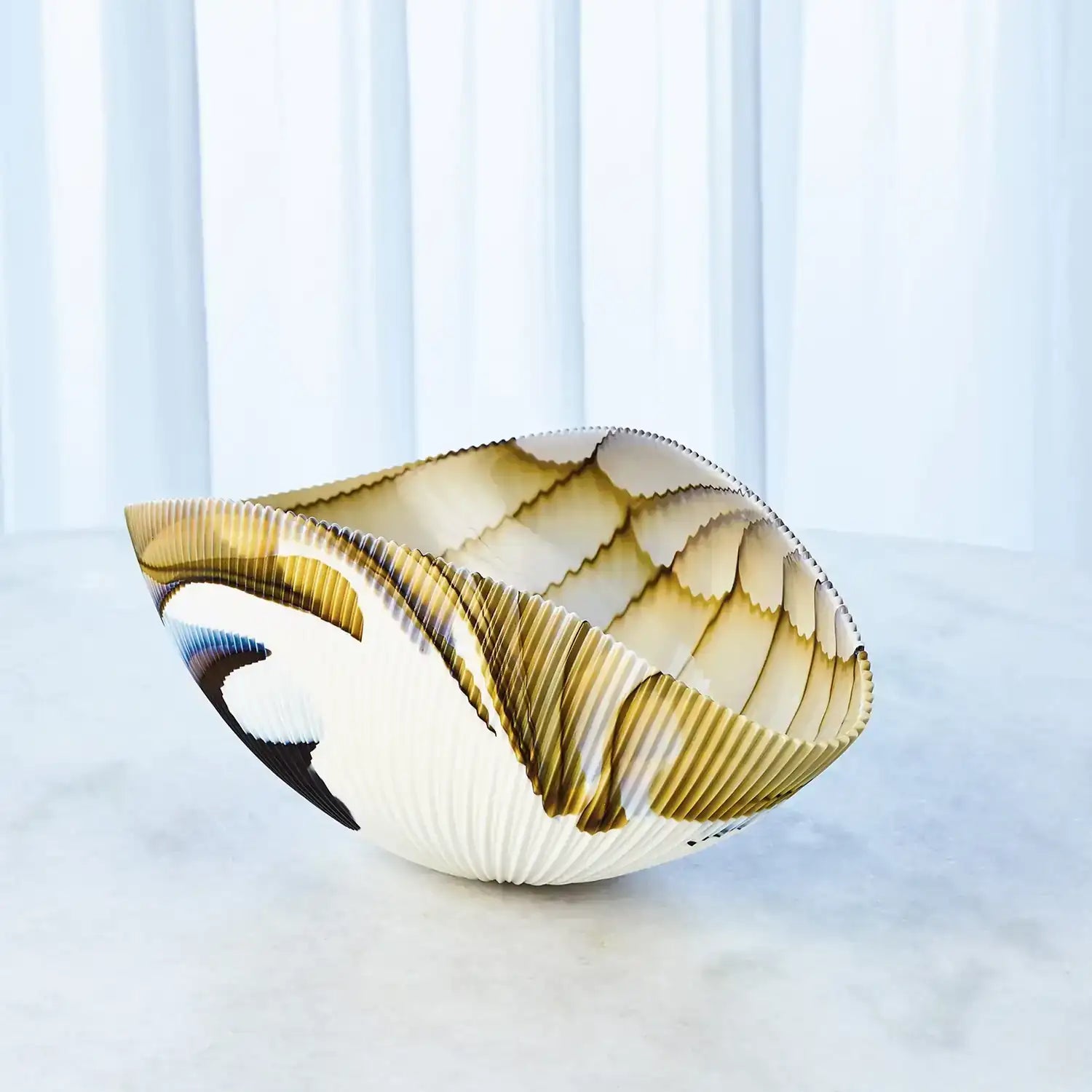 GLOBAL VIEWS PLEATED BOWL - Decorative Accents