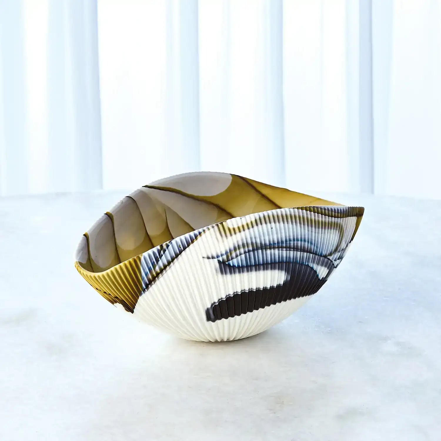 GLOBAL VIEWS PLEATED BOWL - Decorative Accents