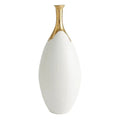 GLOBAL VIEWS DIPPED GOLDEN CRACKLE/WHITE SLENDER VASE - Decorative Accents