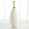 GLOBAL VIEWS DIPPED GOLDEN CRACKLE/WHITE SLENDER VASE - Decorative Accents
