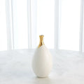 GLOBAL VIEWS DIPPED GOLDEN CRACKLE/WHITE SLENDER VASE - Decorative Accents