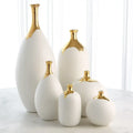 GLOBAL VIEWS DIPPED GOLDEN CRACKLE/WHITE SLENDER VASE - Decorative Accents