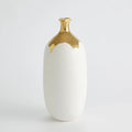 GLOBAL VIEWS DIPPED GOLDEN CRACKLE/WHITE CYLINDER VASE - Decorative Accents