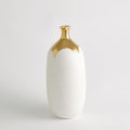 GLOBAL VIEWS DIPPED GOLDEN CRACKLE/WHITE CYLINDER VASE - Decorative Accents