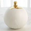 GLOBAL VIEWS DIPPED GOLDEN CRACKLE/WHITE SPHERE VASE - Decorative Accents
