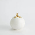 GLOBAL VIEWS DIPPED GOLDEN CRACKLE/WHITE SPHERE VASE - Decorative Accents