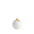 GLOBAL VIEWS DIPPED GOLDEN CRACKLE/WHITE SPHERE VASE - Decorative Accents