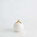 GLOBAL VIEWS DIPPED GOLDEN CRACKLE/WHITE SPHERE VASE - Decorative Accents