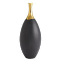 GLOBAL VIEWS DIPPED GOLDEN CRACKLE/BLACK SLENDER VASE - Decorative Accents