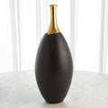 GLOBAL VIEWS DIPPED GOLDEN CRACKLE/BLACK SLENDER VASE - Decorative Accents