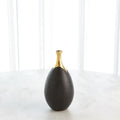 GLOBAL VIEWS DIPPED GOLDEN CRACKLE/BLACK SLENDER VASE - Decorative Accents