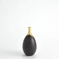 GLOBAL VIEWS DIPPED GOLDEN CRACKLE/BLACK SLENDER VASE - Decorative Accents