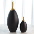GLOBAL VIEWS DIPPED GOLDEN CRACKLE/BLACK SLENDER VASE - Decorative Accents
