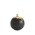 GLOBAL VIEWS DIPPED GOLDEN CRACKLE/BLACK SPHERE VASE - Decorative Accents