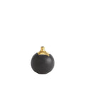 GLOBAL VIEWS DIPPED GOLDEN CRACKLE/BLACK SPHERE VASE - Decorative Accents