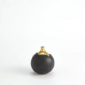 GLOBAL VIEWS DIPPED GOLDEN CRACKLE/BLACK SPHERE VASE - Decorative Accents