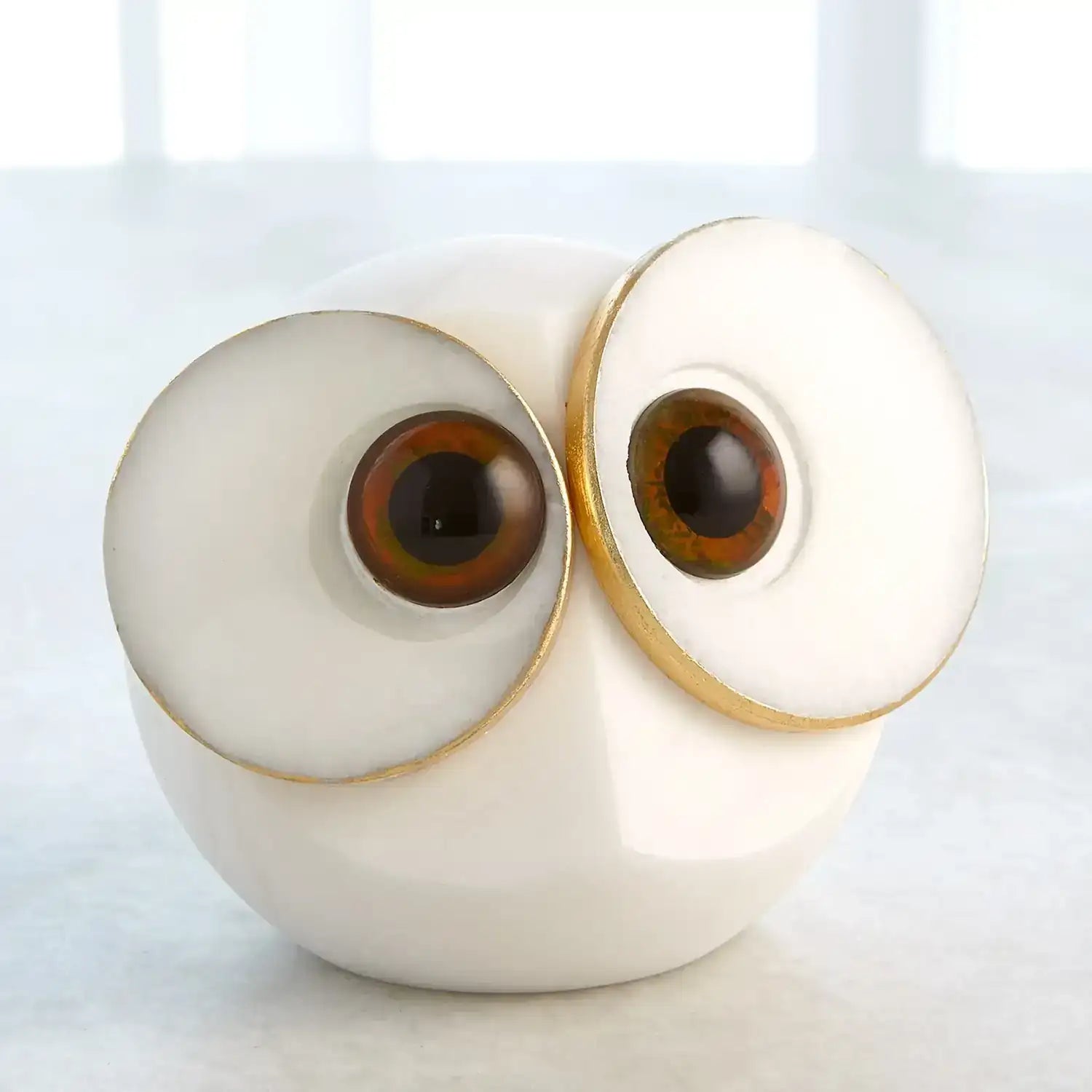 GLOBAL VIEWS ALABASTER BIG EYED OWL - Decorative Accents