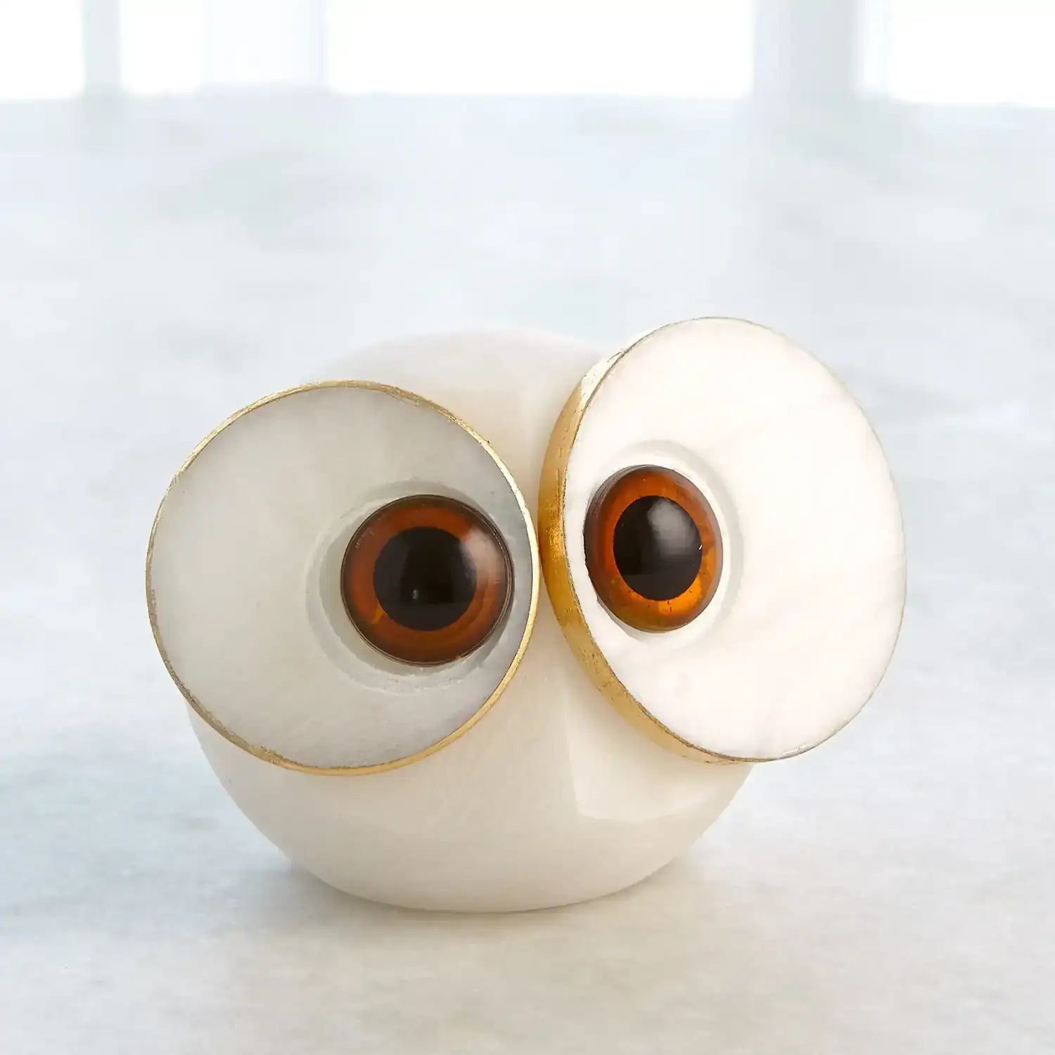 GLOBAL VIEWS ALABASTER BIG EYED OWL - Decorative Accents