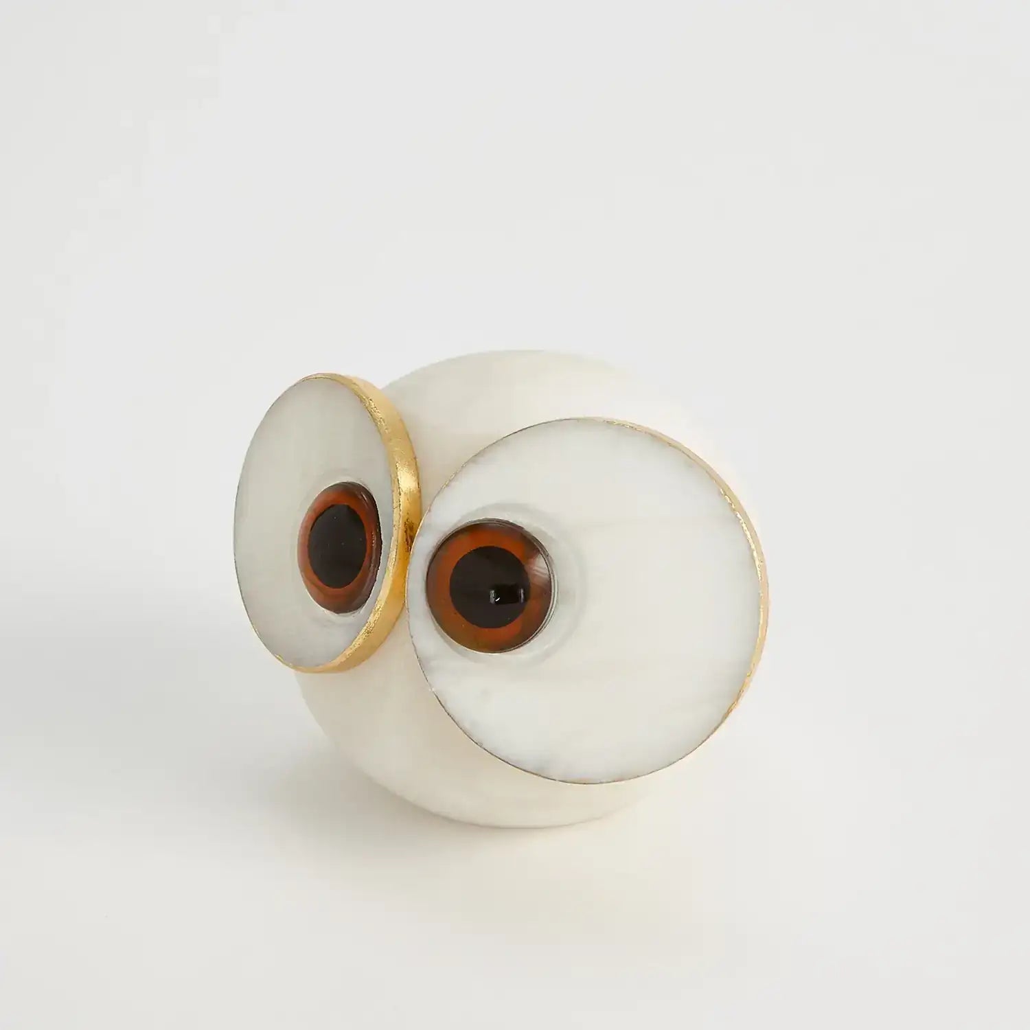GLOBAL VIEWS ALABASTER BIG EYED OWL - Decorative Accents
