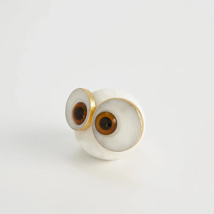 GLOBAL VIEWS ALABASTER BIG EYED OWL - Decorative Accents
