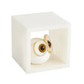 GLOBAL VIEWS ALABASTER BIG EYED OWL IN CUBE - Decorative Accents