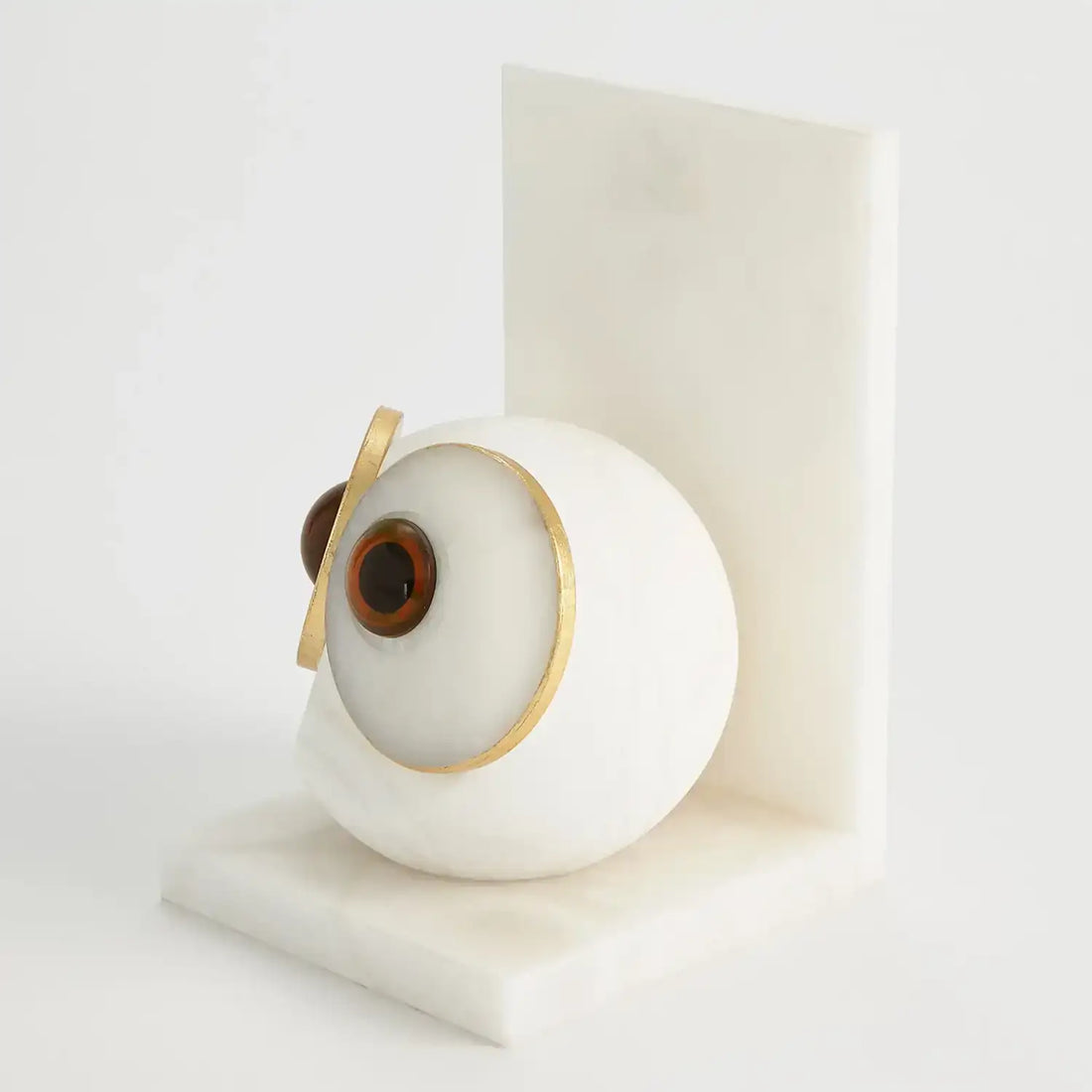 GLOBAL VIEWS PAIR ALABASTER BIG EYED OWL BOOKENDS - Decorative Accents