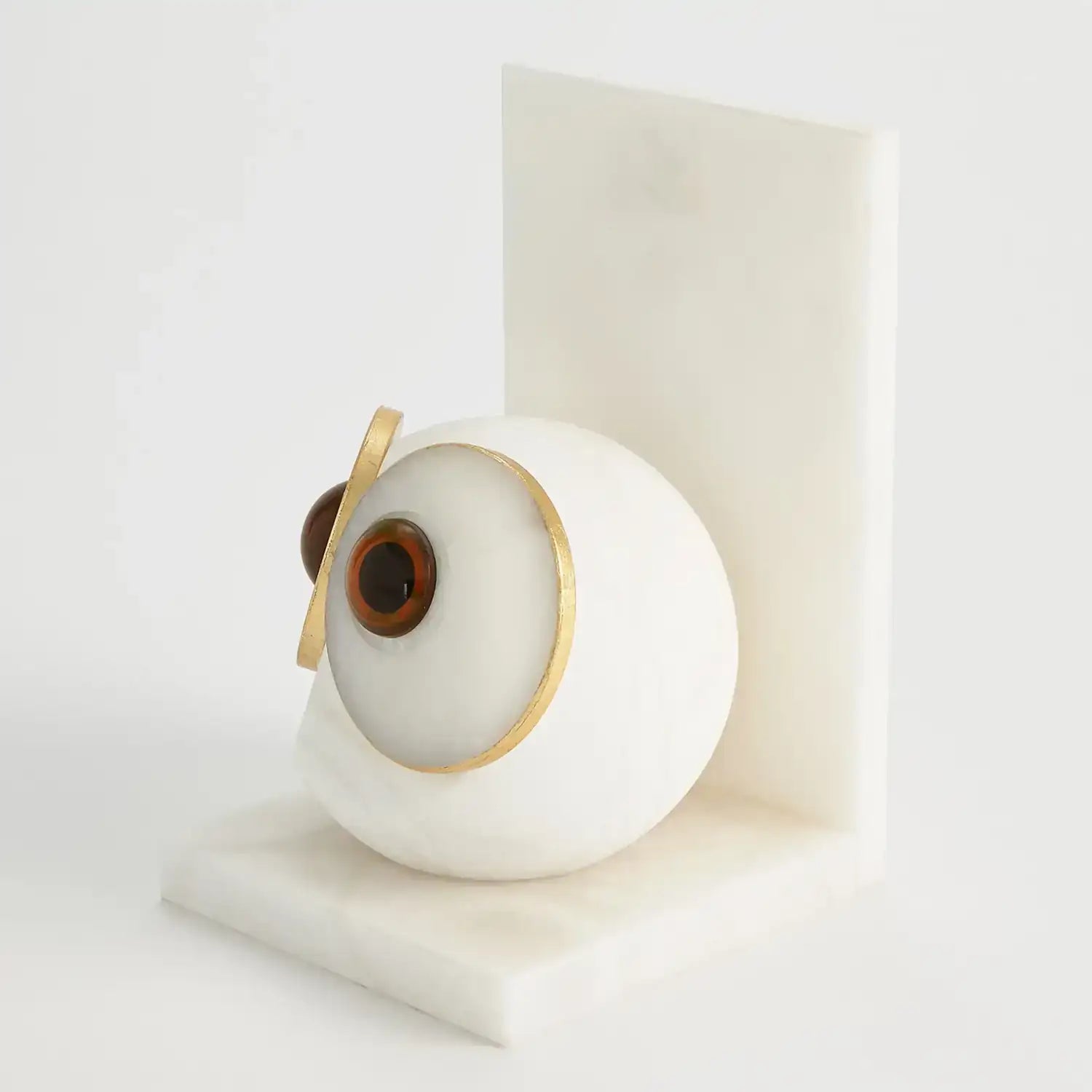 GLOBAL VIEWS PAIR ALABASTER BIG EYED OWL BOOKENDS - Decorative Accents