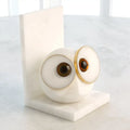 GLOBAL VIEWS PAIR ALABASTER BIG EYED OWL BOOKENDS - Decorative Accents