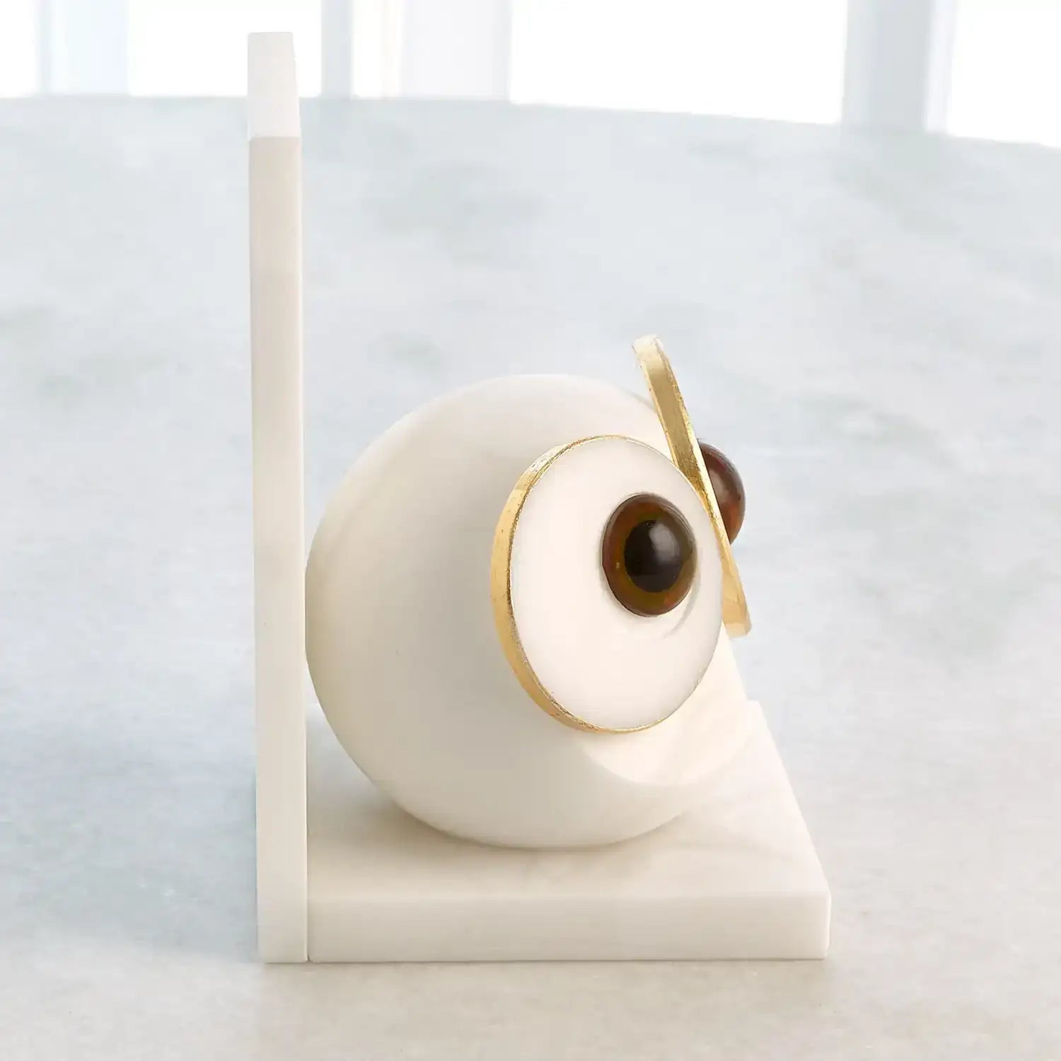 GLOBAL VIEWS PAIR ALABASTER BIG EYED OWL BOOKENDS - Decorative Accents