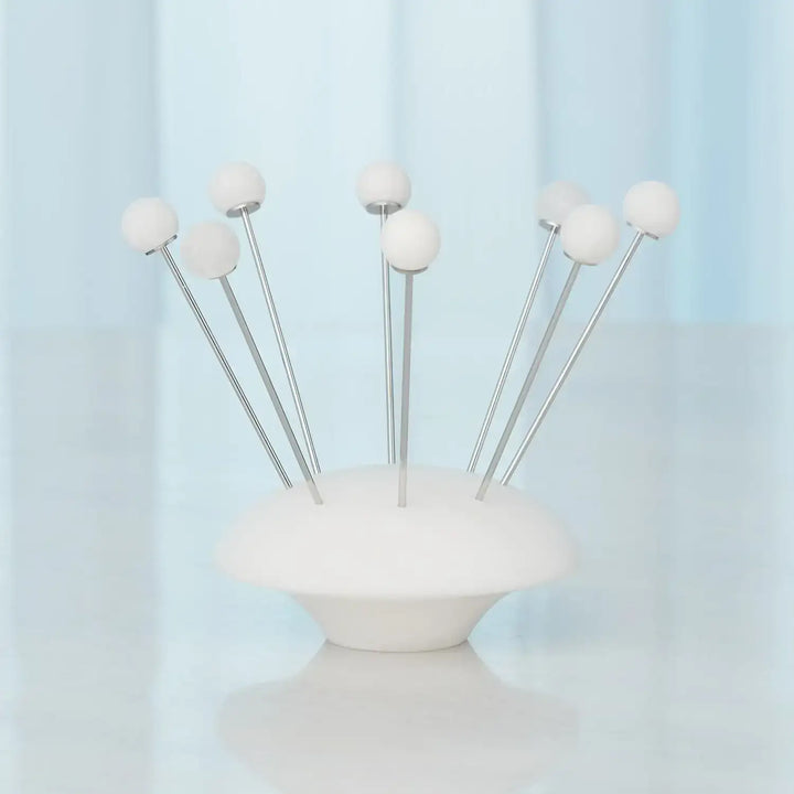 GLOBAL VIEWS S/8 ALABASTER COCKTAIL PICKS W/BASE - Decorative Accents