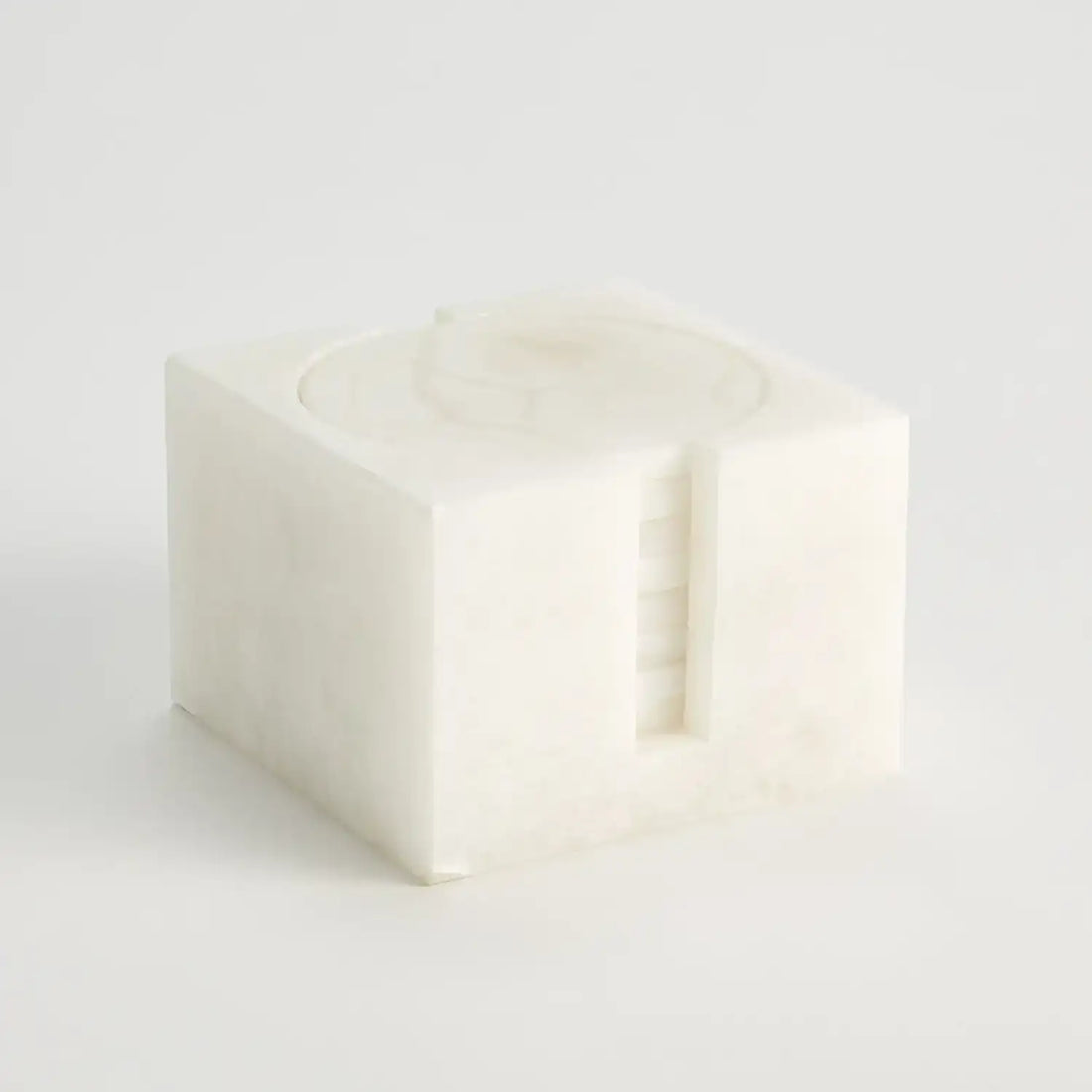 GLOBAL VIEWS S/8 ALABASTER COASTERS W/HOLDER - Decorative Accents