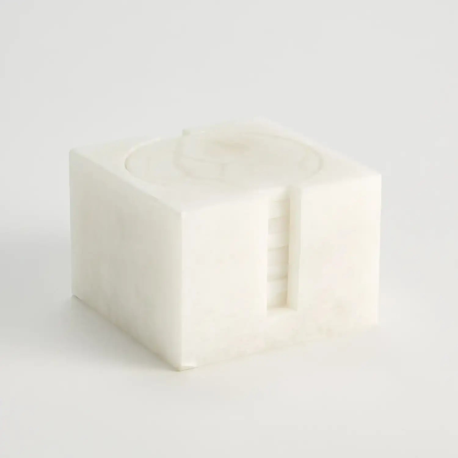 GLOBAL VIEWS S/8 ALABASTER COASTERS W/HOLDER - Decorative Accents