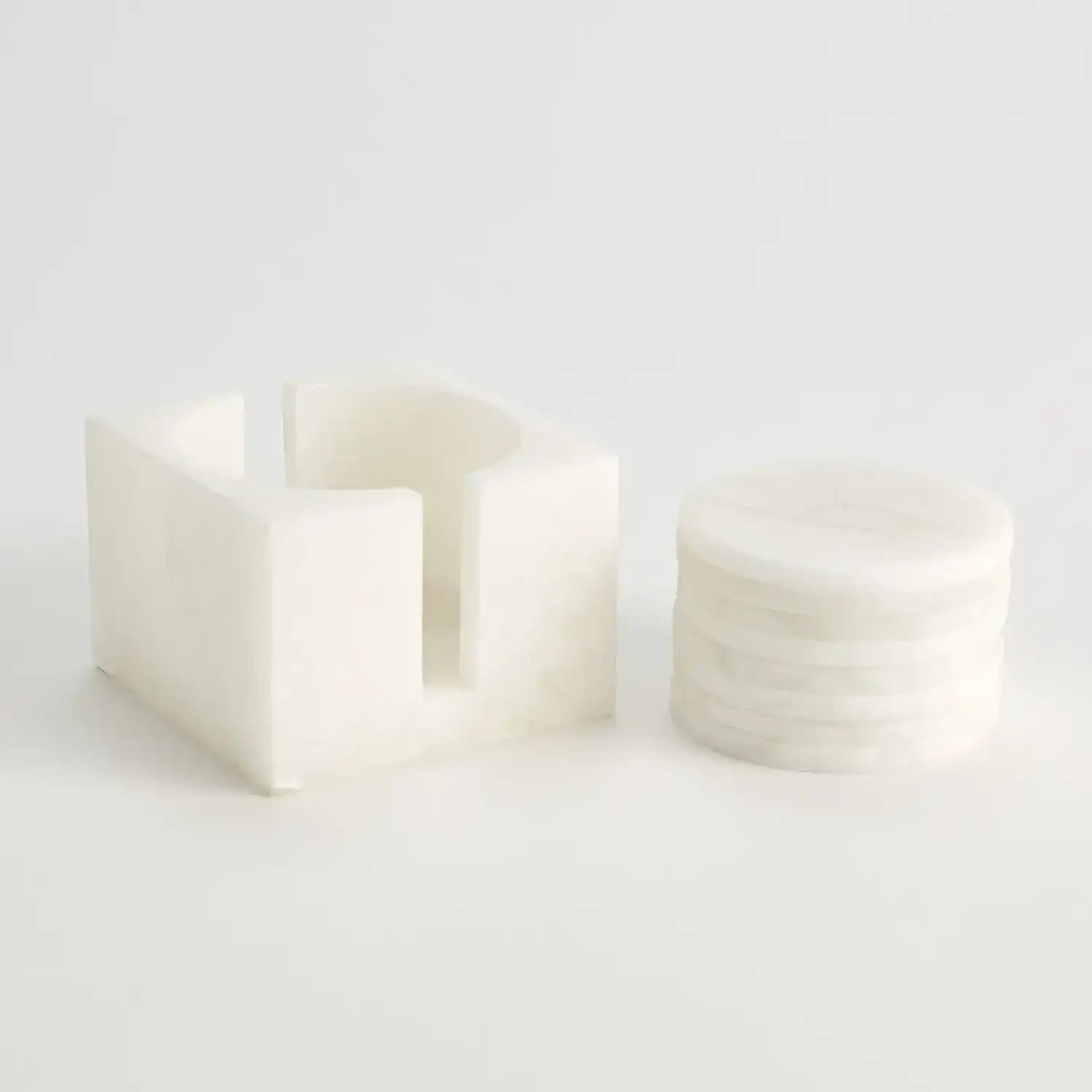 GLOBAL VIEWS S/8 ALABASTER COASTERS W/HOLDER - Decorative Accents