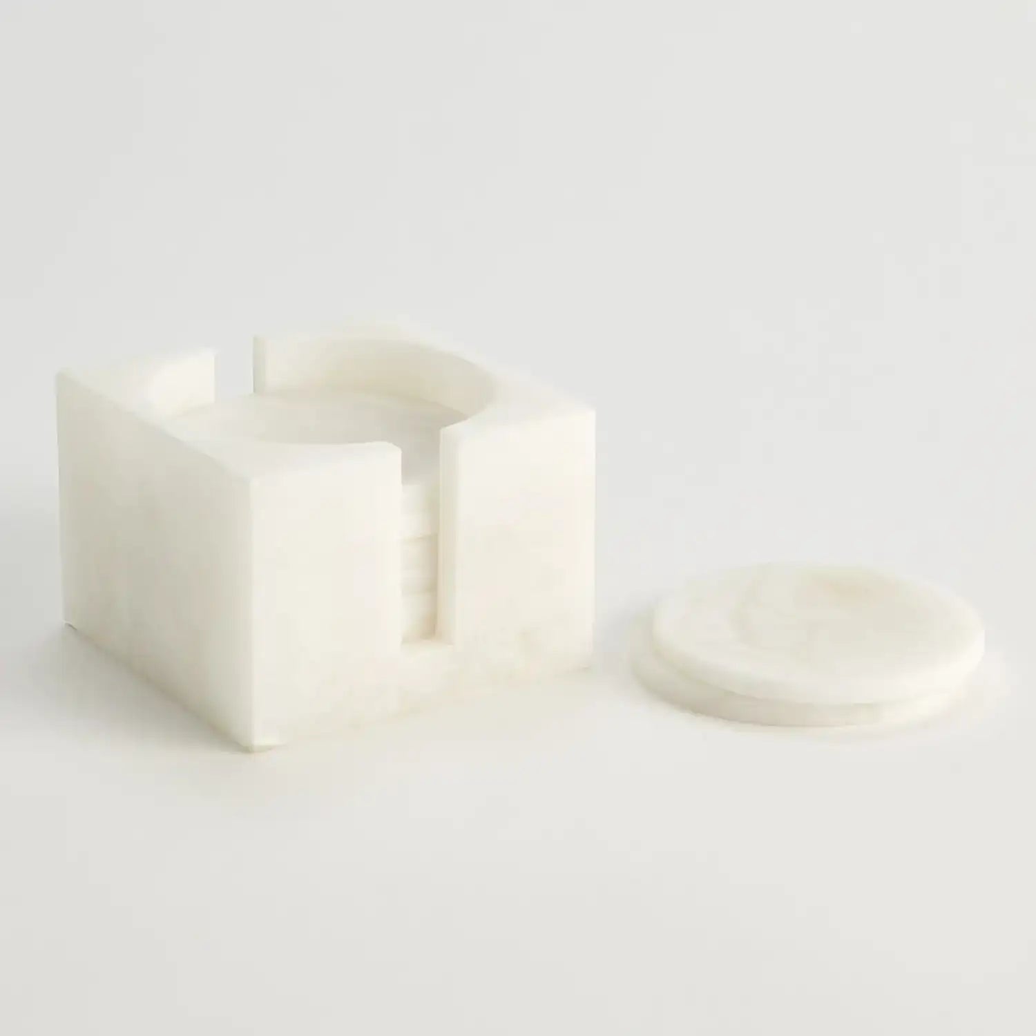 GLOBAL VIEWS S/8 ALABASTER COASTERS W/HOLDER - Decorative Accents