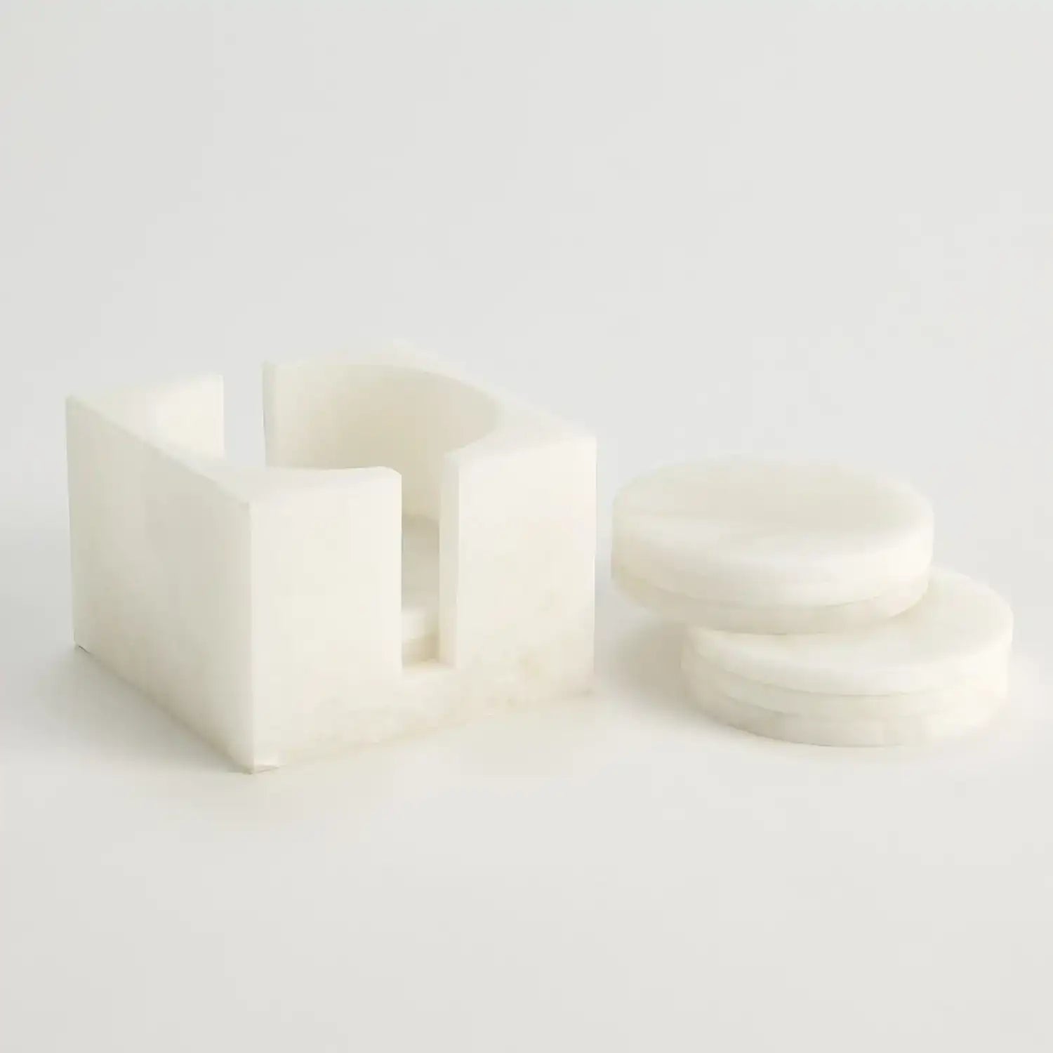 GLOBAL VIEWS S/8 ALABASTER COASTERS W/HOLDER - Decorative Accents
