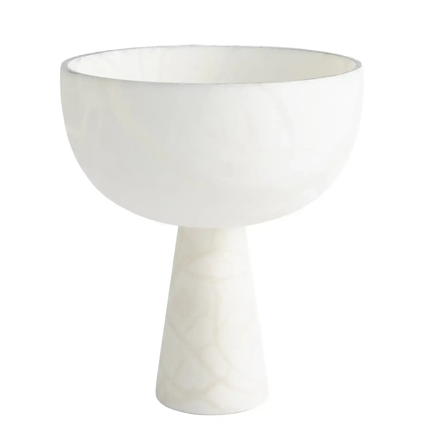 GLOBAL VIEWS FOOTED ALABASTER BOWL W/SILVER - Decorative Accents