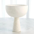 GLOBAL VIEWS FOOTED ALABASTER BOWL W/SILVER - Decorative Accents