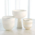 GLOBAL VIEWS FOOTED ALABASTER BOWL W/SILVER - Decorative Accents
