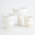 GLOBAL VIEWS FOOTED ALABASTER BOWL W/SILVER - Decorative Accents