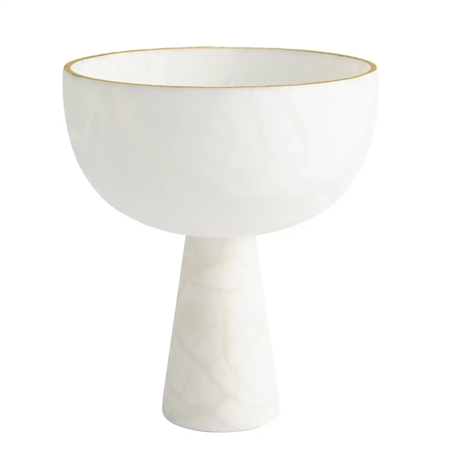 GLOBAL VIEWS FOOTED ALABASTER BOWL W/GOLD - Decorative Accents