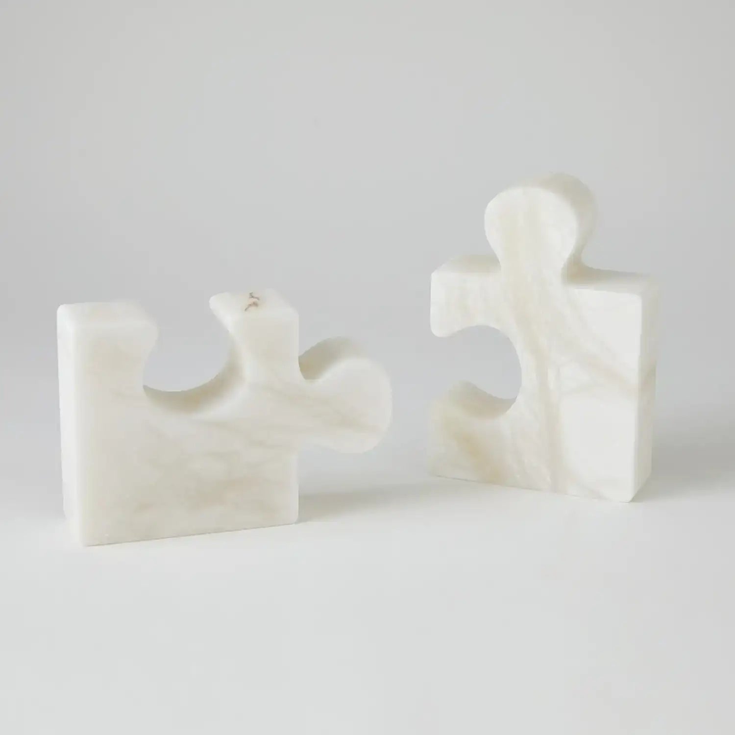 GLOBAL VIEWS ALABASTER JIGSAW BOOKENDS - Decorative Accents