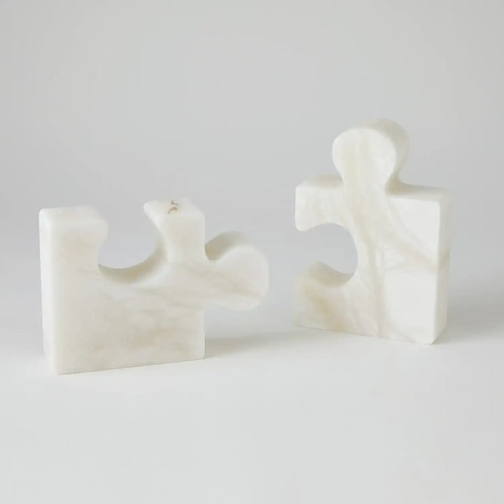 GLOBAL VIEWS ALABASTER JIGSAW BOOKENDS - Decorative Accents