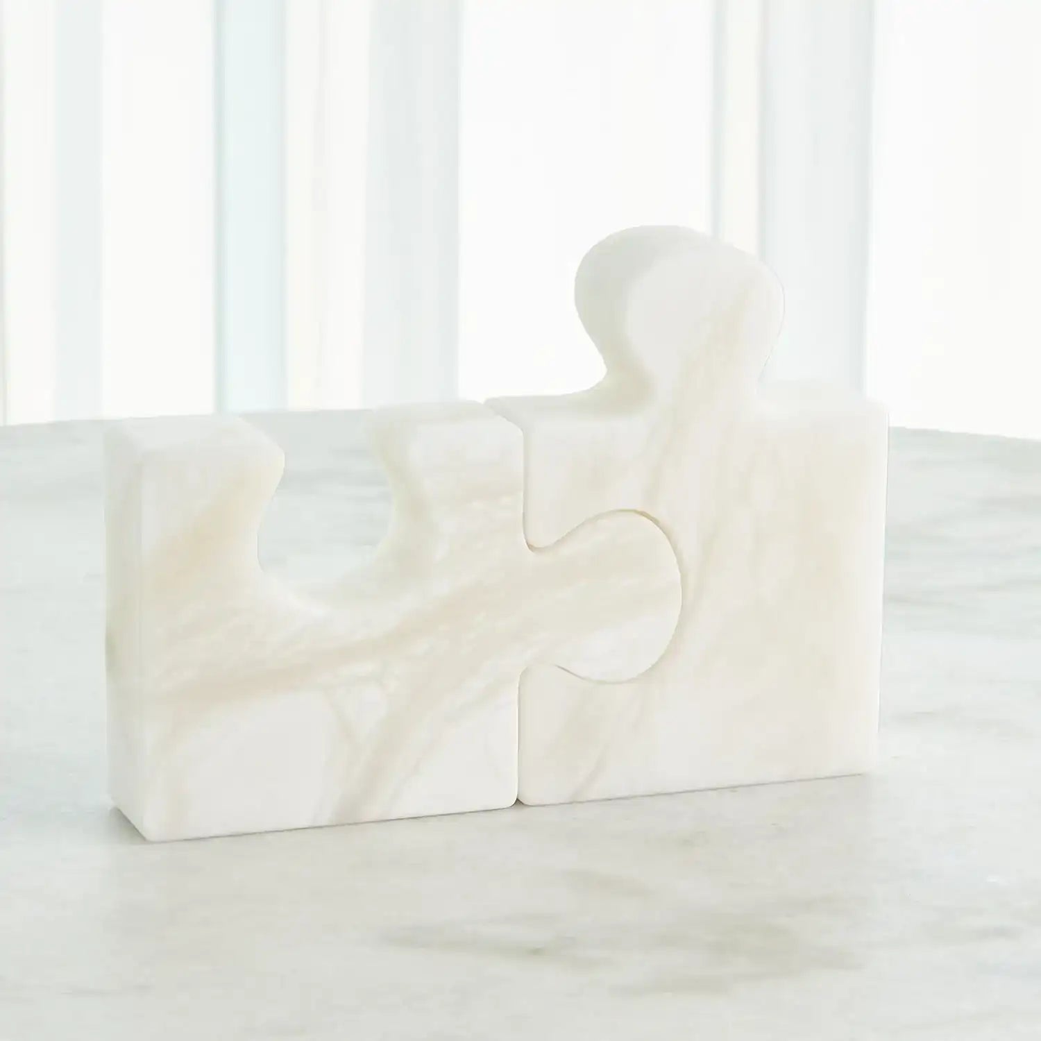 GLOBAL VIEWS ALABASTER JIGSAW BOOKENDS - Decorative Accents