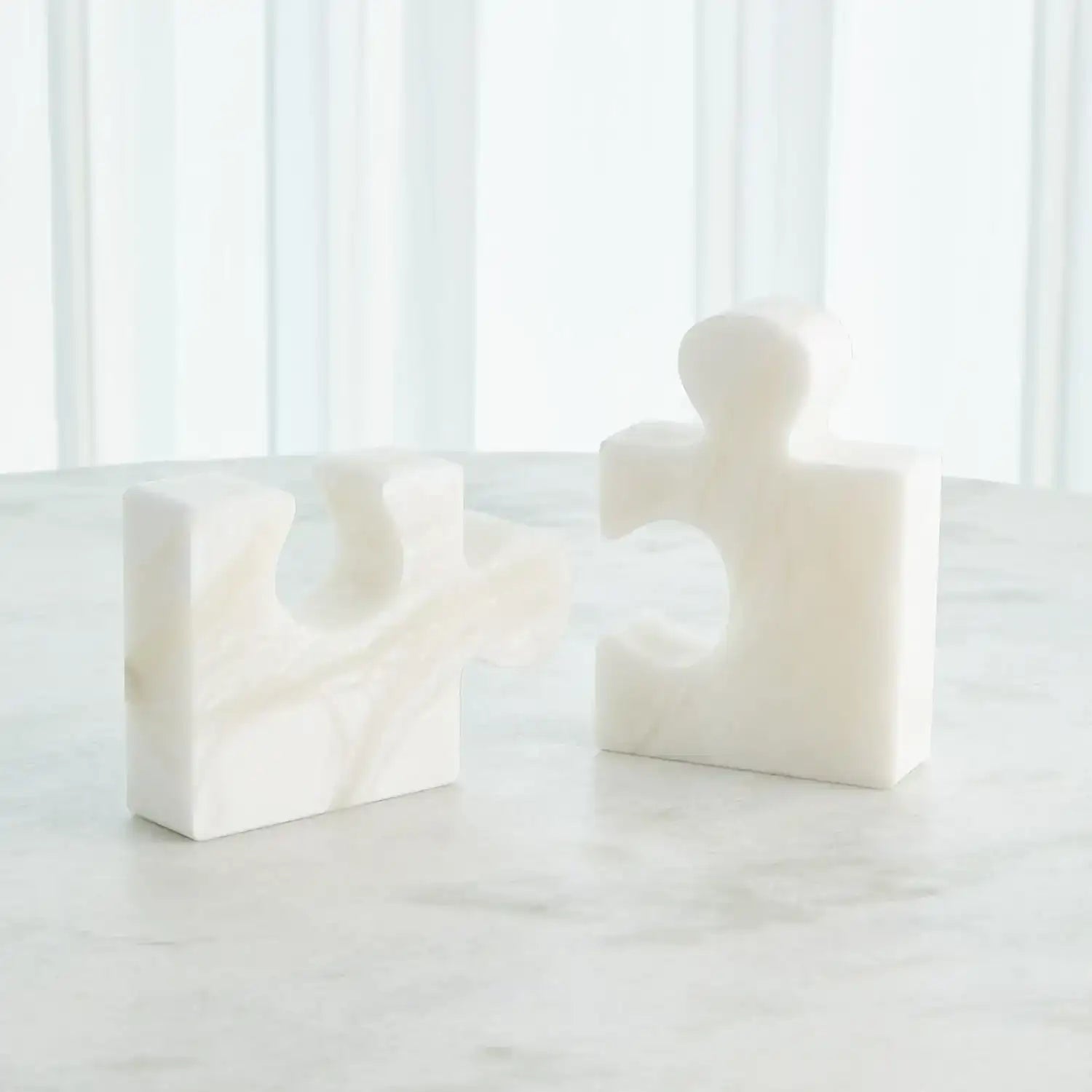 GLOBAL VIEWS ALABASTER JIGSAW BOOKENDS - Decorative Accents