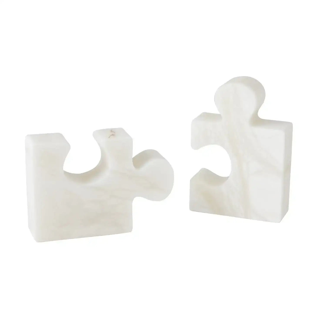 GLOBAL VIEWS ALABASTER JIGSAW BOOKENDS - Decorative Accents